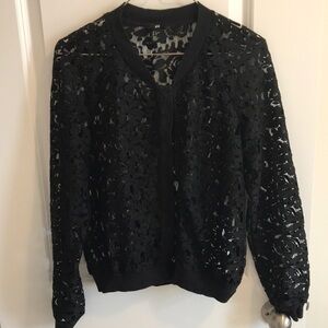 H&M Elegant Black Lace Women's Jacket size 2
